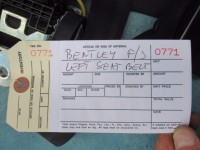 Bentley Continental Flying Spur left driver front seat belt