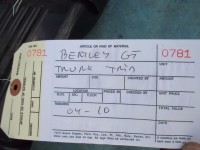 Bentley Continental Gt trunk center trim panel