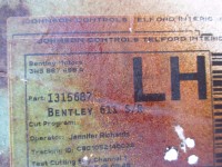 Bentley Continental Flying Spur left driver headliner brown