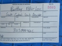 Bentley Flying Spur GT GTC left seat control unit bracket #5593