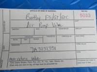 Bentley GT GTC Flying Spur air pump non return valve #5033