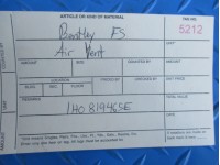 Bentley Flying Spur rear quarter panel air vent #5212