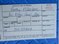 Bentley Continental GT GTC Flying Spur left filter air box #4533