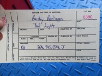 Bentley Bentayga right passenger side LED tail light #6380